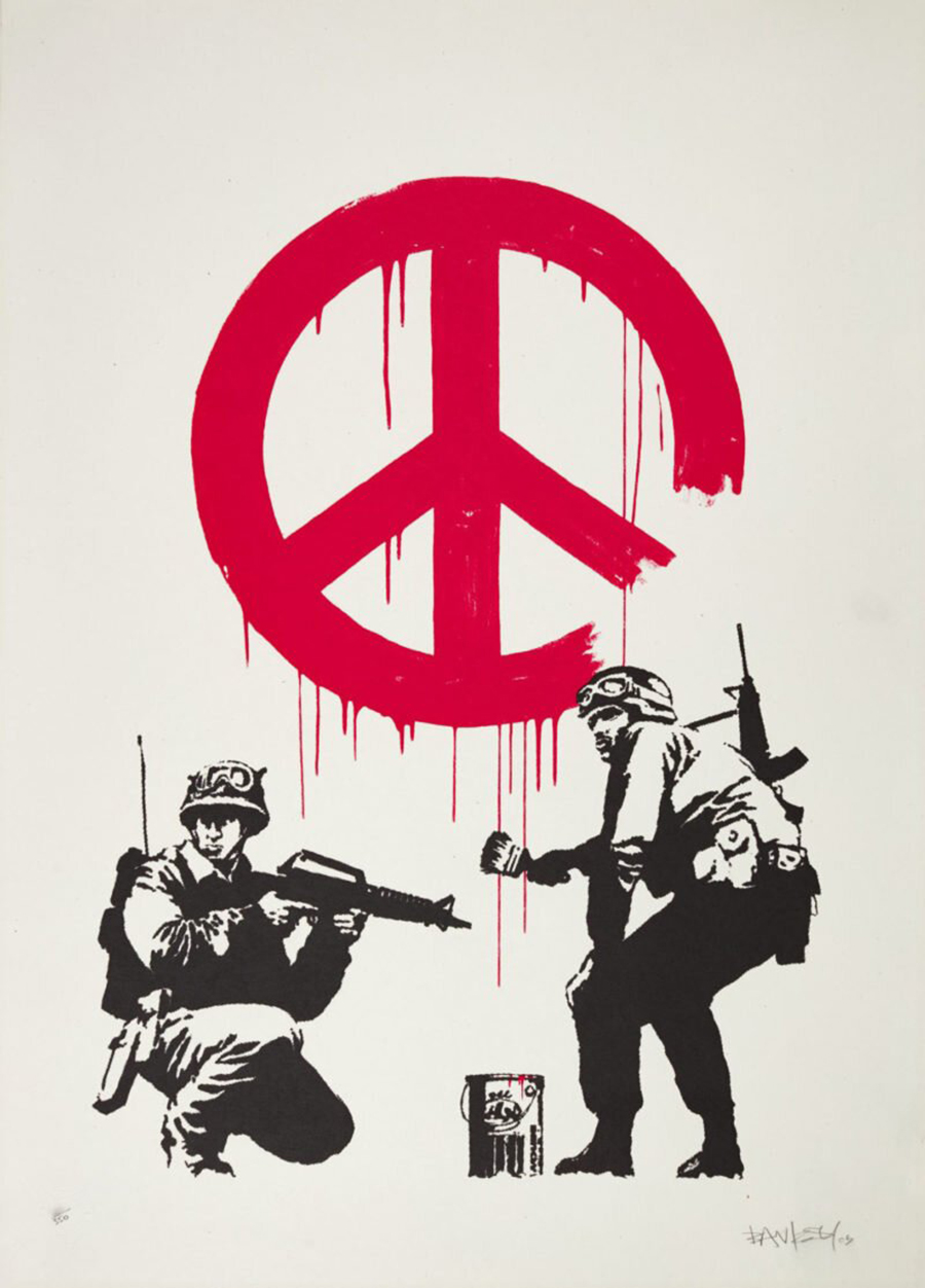 Banksy CND Soldiers Signed Print With Pest Control Certificate