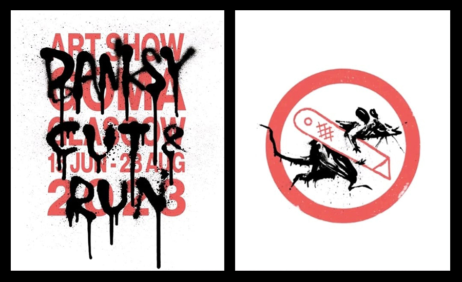BANKSY-TWO POSTERS FROM CUT AND RUN GLASGOW EXHIBITION-2023
