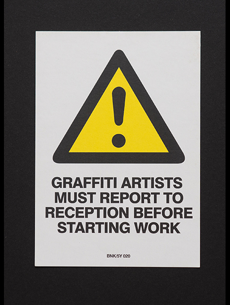 Buy Banksy Graffiti Artists Must Report To Reception Sticker
