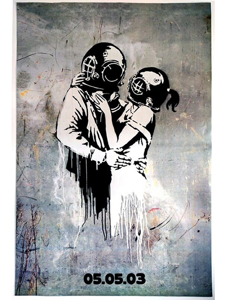 Buy Rare oversized UK promotional lithograph poster by Banksy for the 2003 release of Brit hop band Blur’s seventh studio album Think Tank.