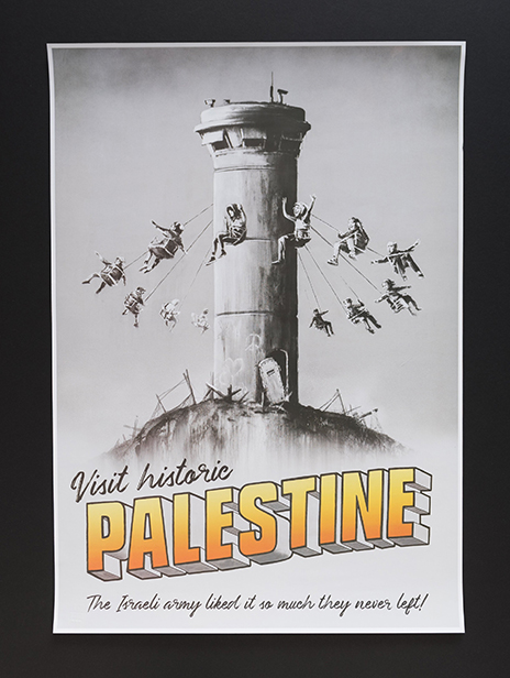 Banksy Walled Off Hotel Palestine poster print with embossed dry stamp