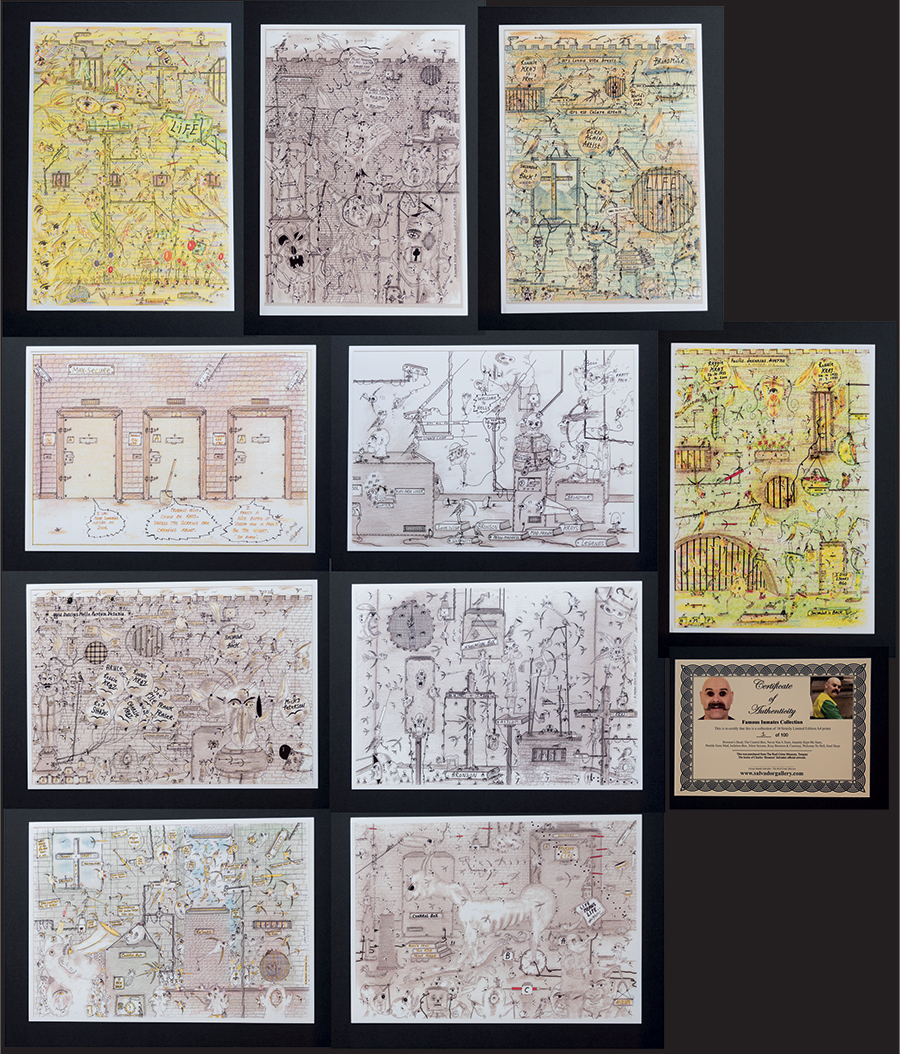 Charles Bronson - Famous Inmates collection - Ten limited edition prints - A4 size