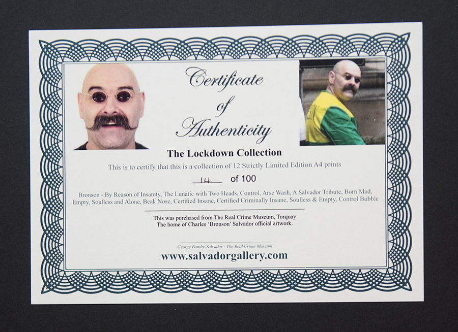 Charles Bronson - The Lockdown Collection - certificate of authenticity