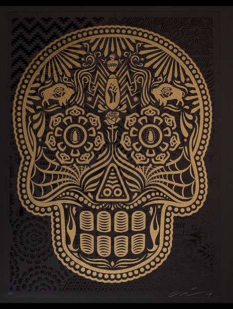 Ernesto Yerena Day Of The Dead Skull print - Calavera - signed