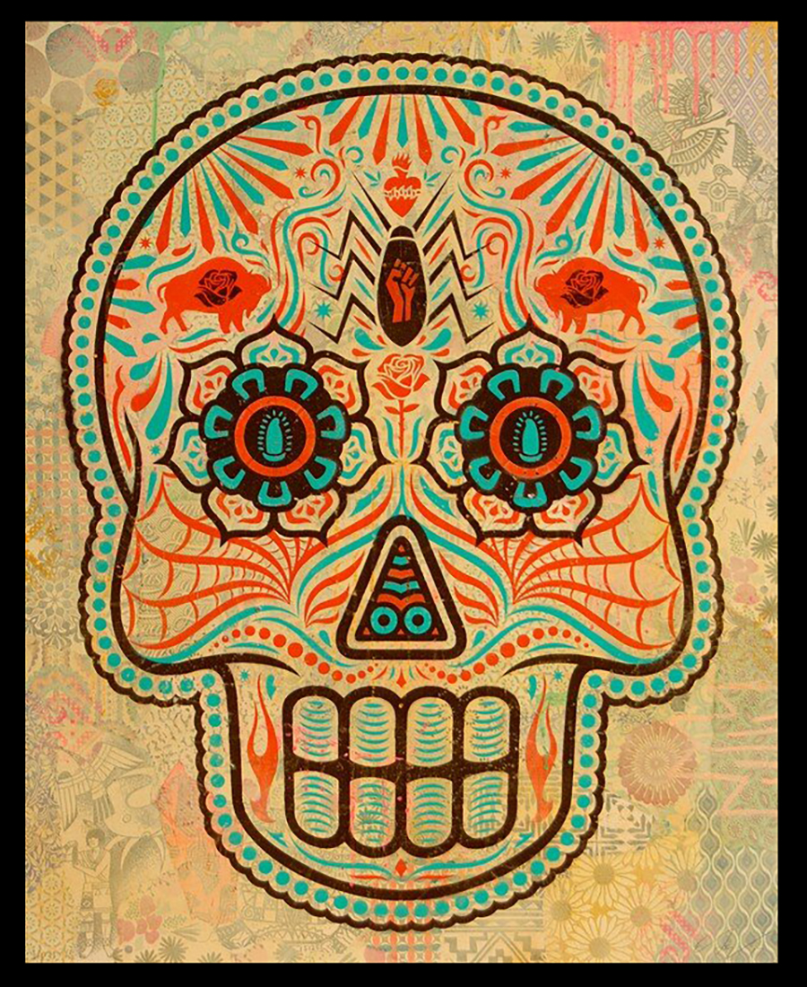 Ernesto Yerena Ganas - Day Of The Dead Skull With Bison And Virgin - AP