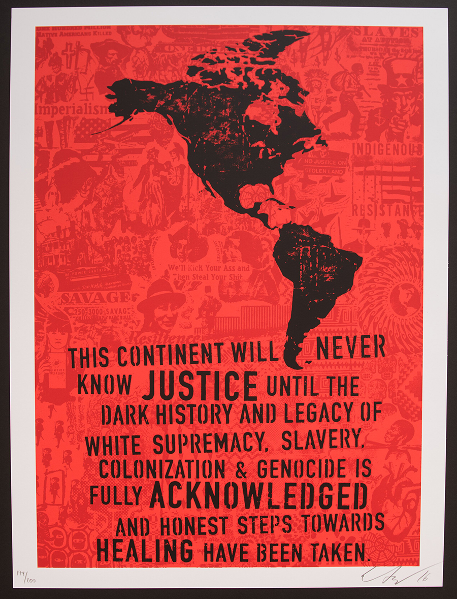 Ernesto Yerena Decolonize Justice - signed limited edition print 2016