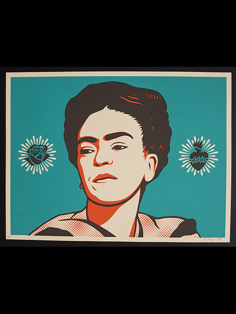 Ernesto Yerena - Portrait of the Famous Female Mexican Painter Frida Kahlo - Signed Art Print