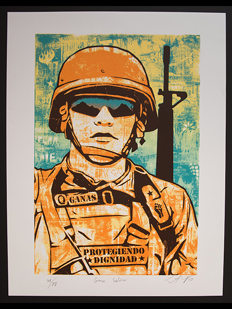 Ernesto Yerena, Ganas Soldier - signed limited edition art print, 2010