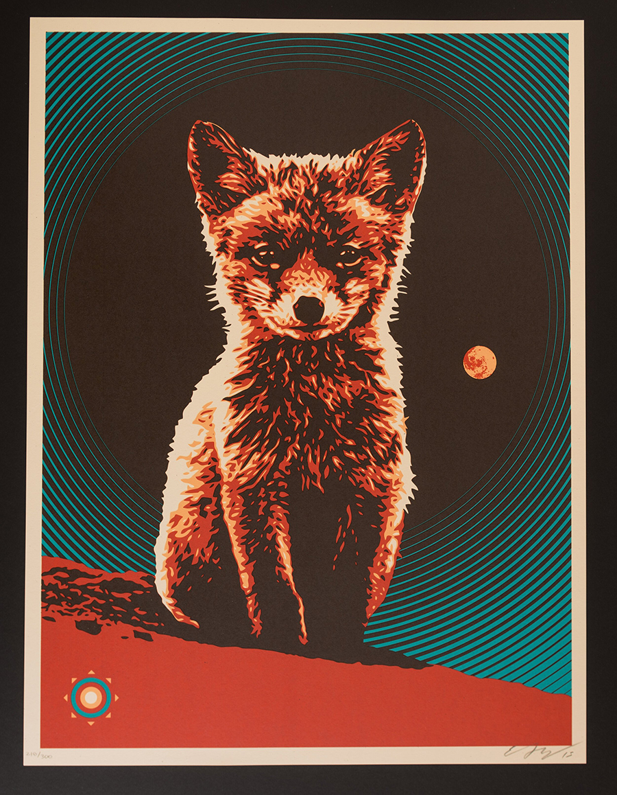 buy Ernesto Yerena Lunar Fox signed limited edition print poster at artists republica, free secure delivery