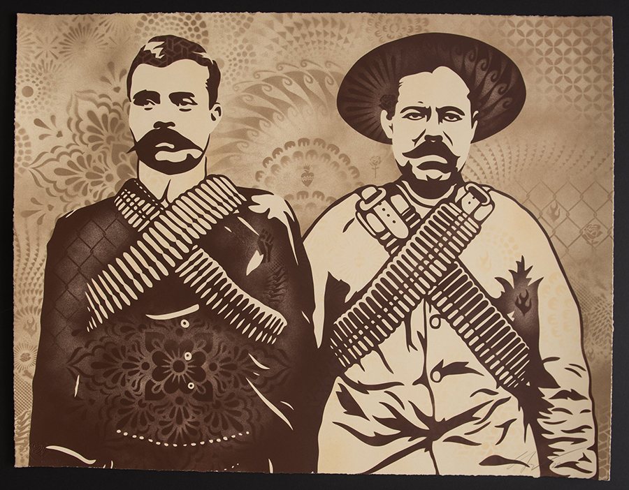 Ernesto Yerena - My Heroes - artwork (one of 10 each is different) featuring Mexican Revolutionary Heroes Emiliano Zapata and Pancho Villa