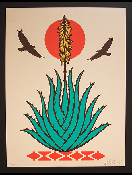 Ernesto Yerena Ganas - Spiritual Memory - Aloe Vera and Eagles - Signed Limited edition print