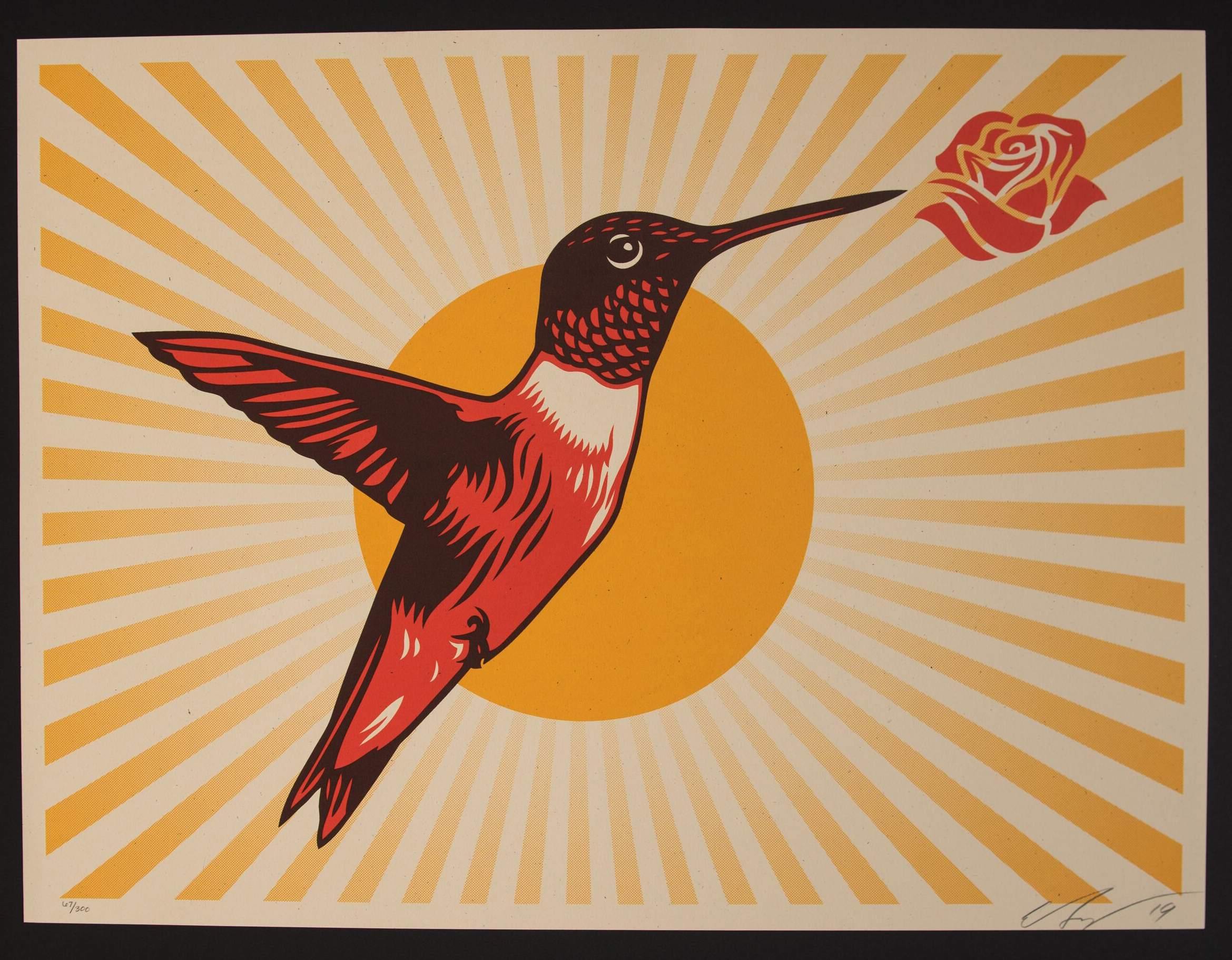 Ernesto Yerena Montejano - Sunrise Colibri limited edition signed print 2019