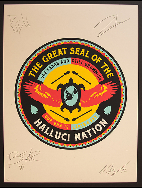 The Great Seal of the Halluci Nation Cover - Signed by Ernesto Yerena, DJ Bear Witness, DJ NDN and DJ Shub