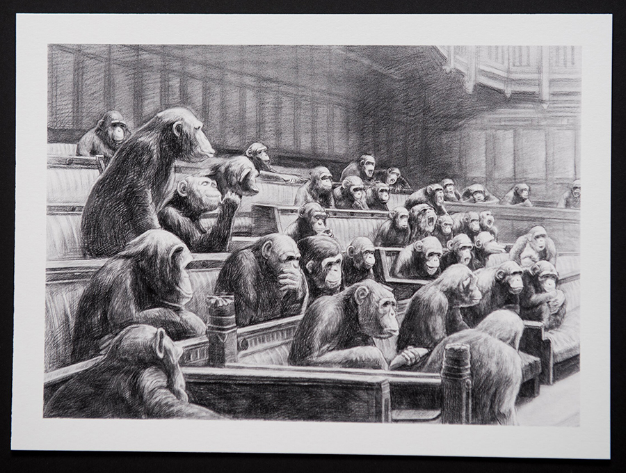 Mason Storm Monkey Parliament I - Signed Sketch Print