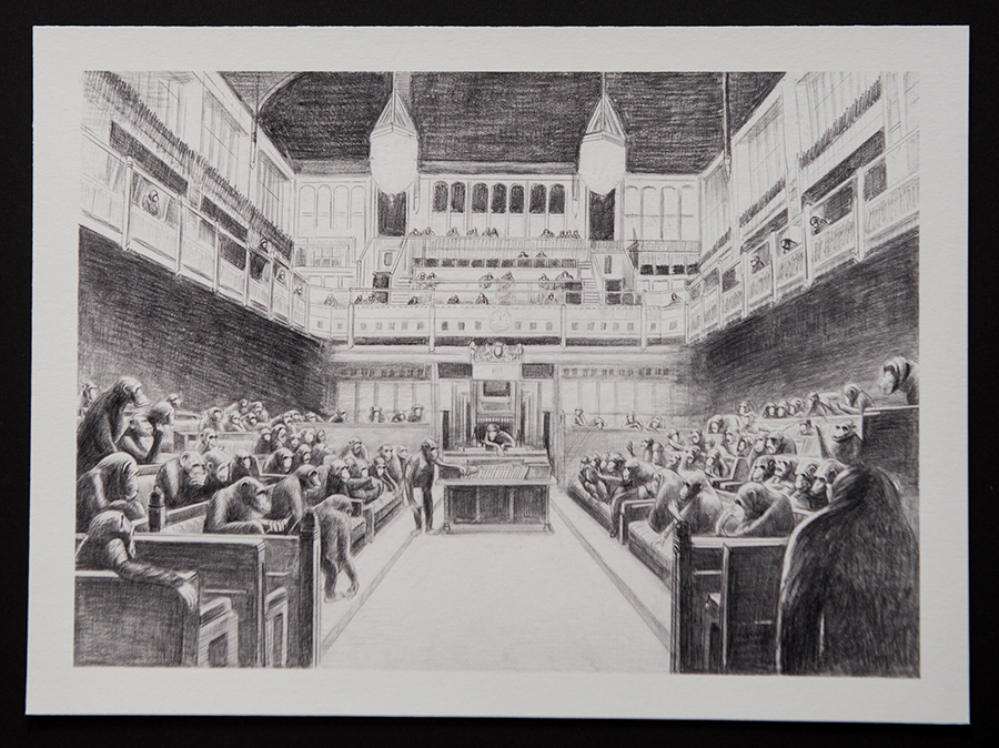 Mason Storm Monkey Parliament III - Signed Sketch Print