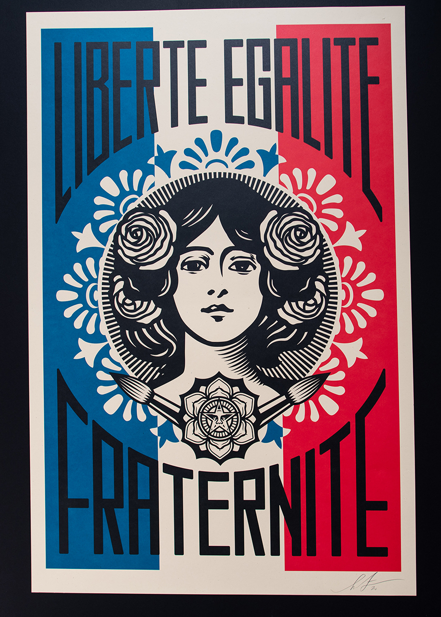 Shepard Fairey Obey Liberte Egalite Fraternite Print