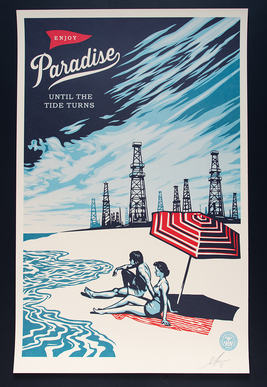 Shepard Fairey-Paradise Turns-Signed Offset Poster 2016