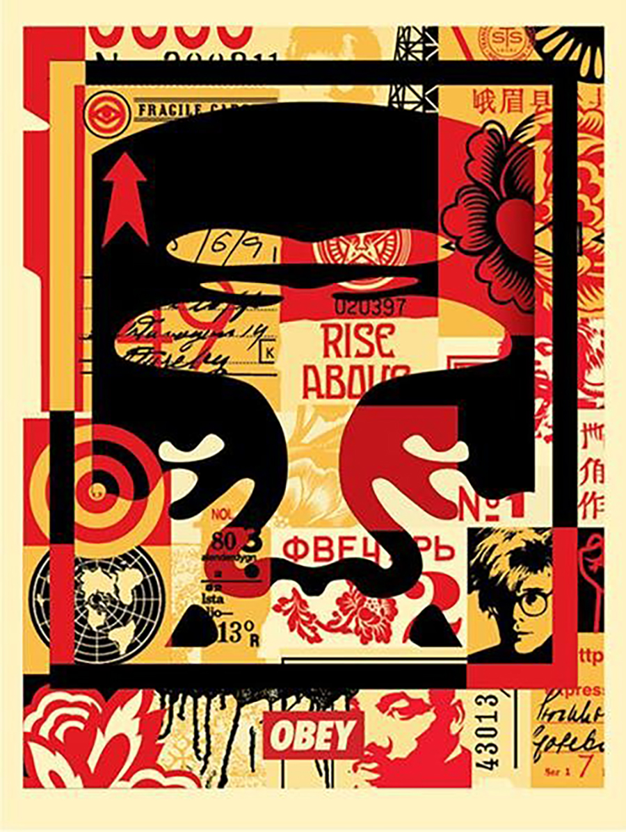 Obey Shepard Fairey 3-Face Collage Set - 1 rise above