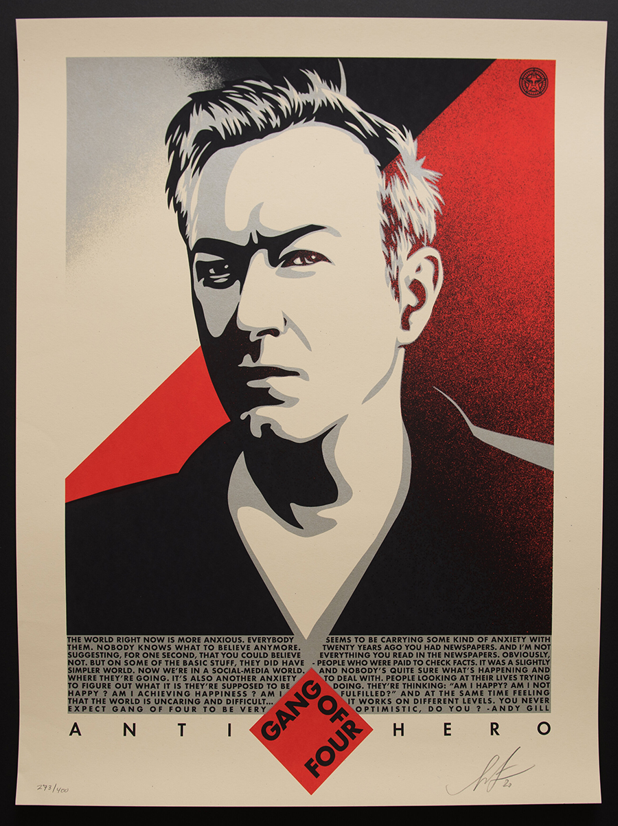 Shepard Fairey Obey Andy Gill Gang Of Four signed limited edition print