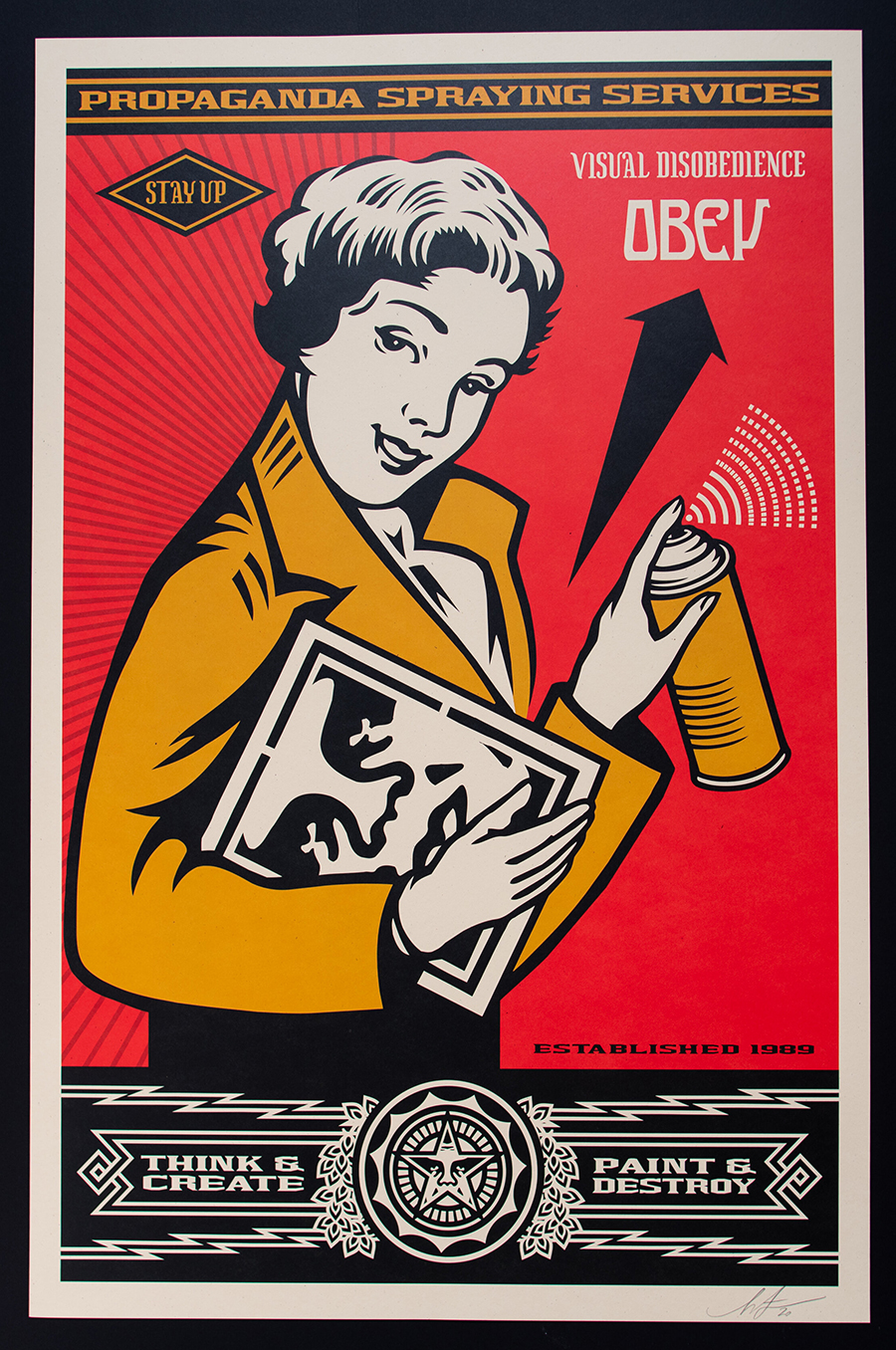 Stay Up Girl Poster Print by Shepard Fairey otherwise known as the Artist called Obey